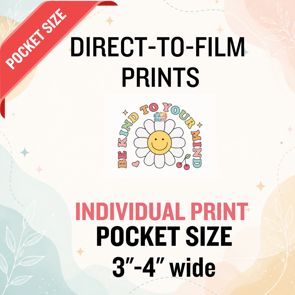 DTF- Custom-INDIVIDUAL Prints-POCKET 3"-4" wide