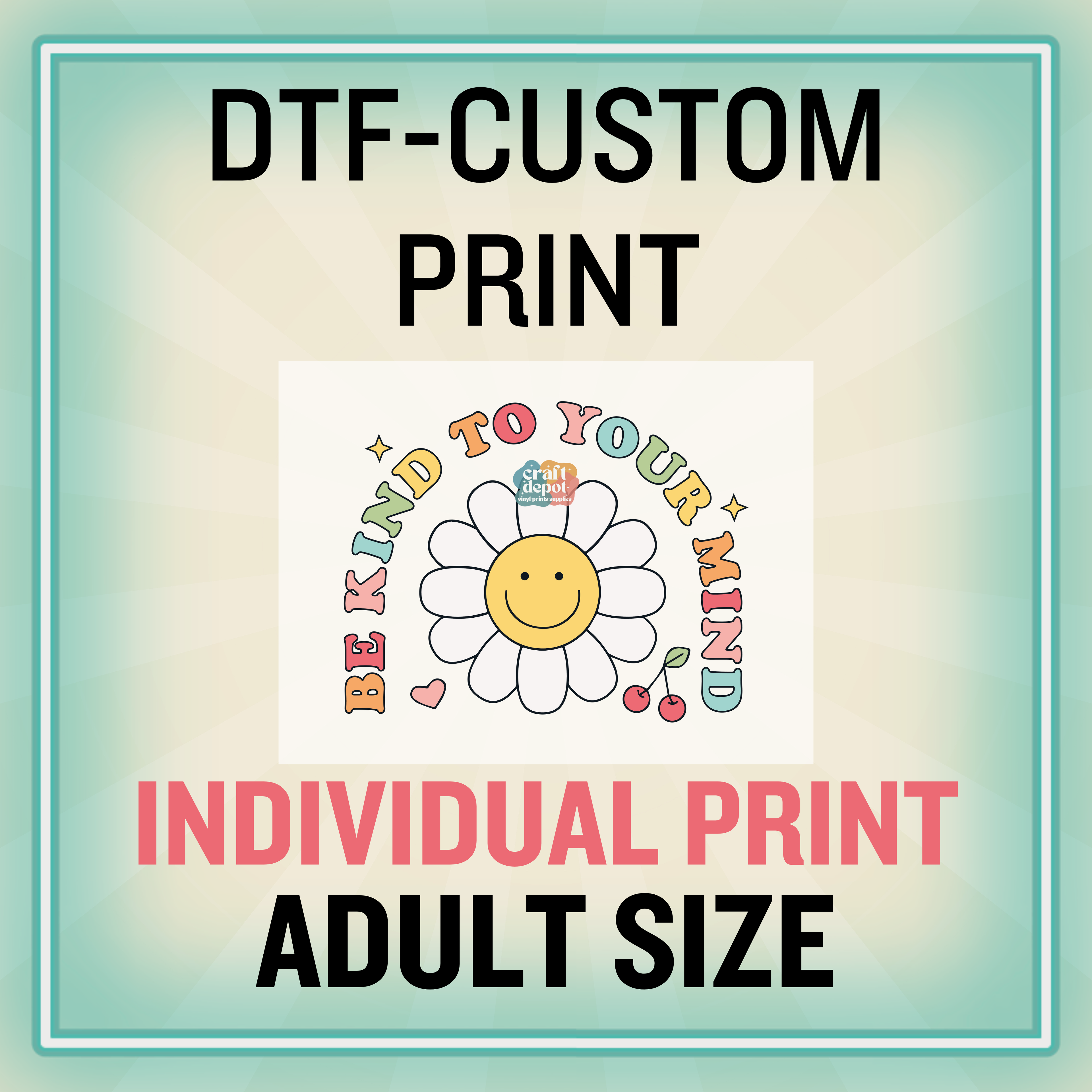 DTF- Custom-INDIVIDUAL Prints-ADULT 10.8"-11" wide
