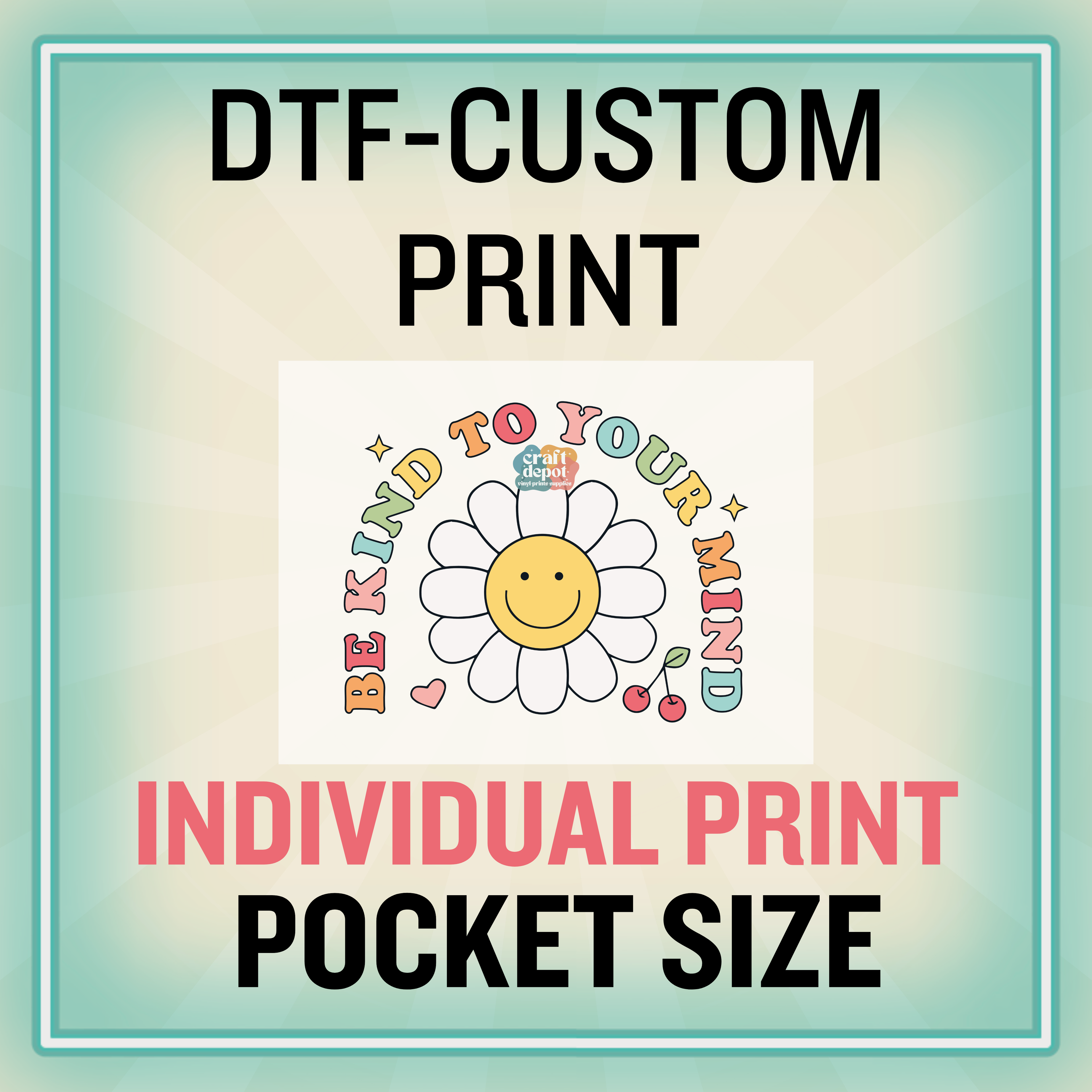 DTF- Custom-INDIVIDUAL Prints-POCKET 3"-4" wide