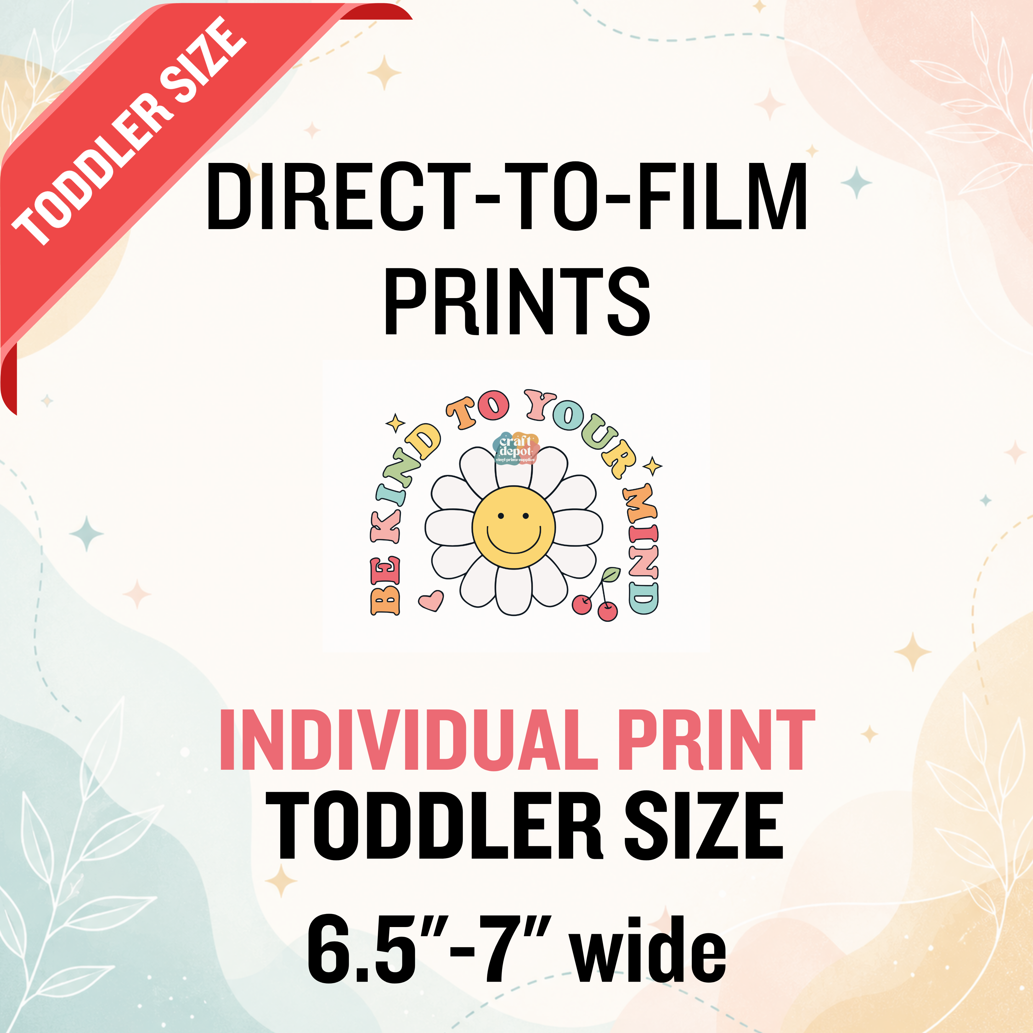 DTF- Custom-INDIVIDUAL Prints-Toddler 6.5"-7" wide
